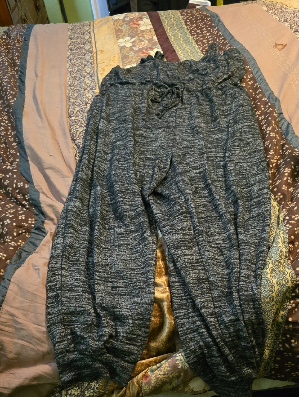 Cozy Marled Knit Lounge Jumpsuit - Heathered Gray